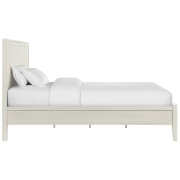 Beds & Headboards-Kirkland's Home Arden Wood Panel King Bed White