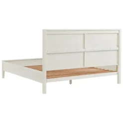 Beds & Headboards-Kirkland's Home Arden Wood Panel King Bed White