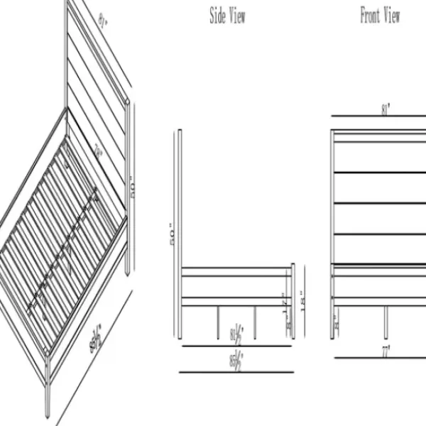Beds & Headboards-Kirkland's Home Arden Wood Panel King Bed Gray