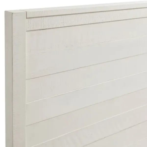 Beds & Headboards-Kirkland's Home Arden Wood Panel Queen Bed White