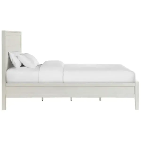 Beds & Headboards-Kirkland's Home Arden Wood Panel Queen Bed White