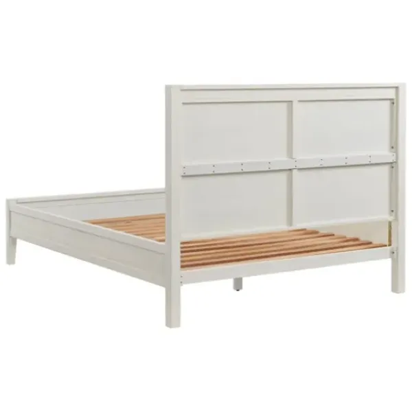 Beds & Headboards-Kirkland's Home Arden Wood Panel Queen Bed White