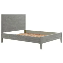 Beds & Headboards-Kirkland's Home Arden Wood Panel Queen Bed Gray