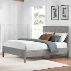 Beds & Headboards-Kirkland's Home Arden Wood Panel Queen Bed Gray