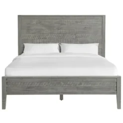 Beds & Headboards-Kirkland's Home Arden Wood Panel Queen Bed Gray