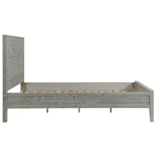 Beds & Headboards-Kirkland's Home Arden Wood Panel Queen Bed Gray