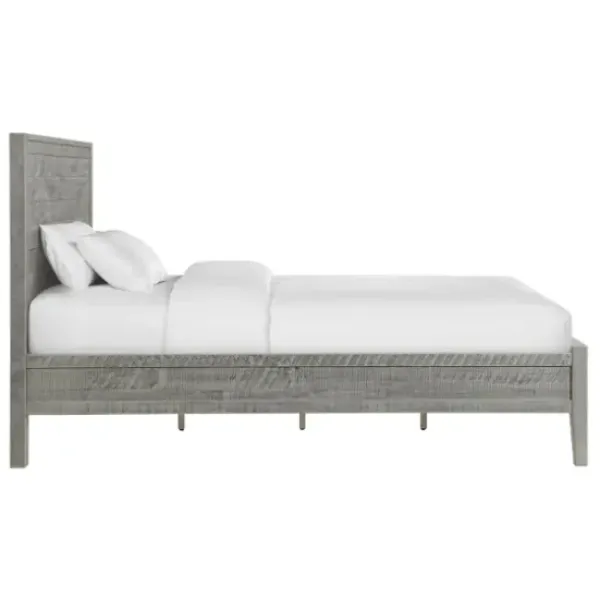 Beds & Headboards-Kirkland's Home Arden Wood Panel Queen Bed Gray