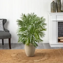 Trees & Topiaries-Kirkland's Home Areca Palm Tree In Sandy Planter