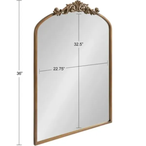 Decorative Mirrors-Kirkland's Home Arendahl Arched Mirror, 24X36 In. Gold