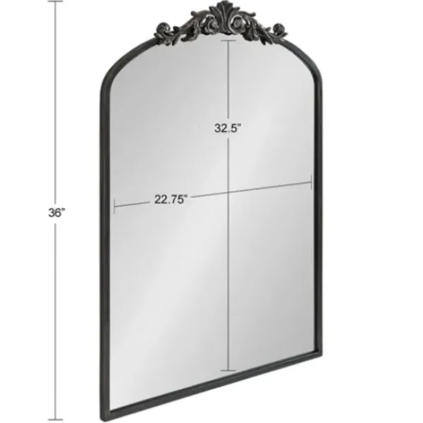 Decorative Mirrors-Kirkland's Home Arendahl Arched Mirror, 24X36 In. Black