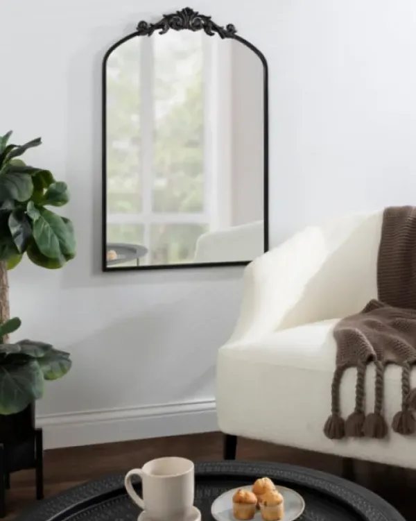 Decorative Mirrors-Kirkland's Home Arendahl Arched Mirror, 24X36 In. Black