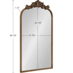 Decorative Mirrors-Kirkland's Home Arendahl Arched Mirror, 19X31 In. Gold