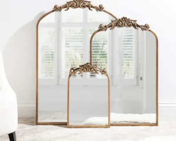 Decorative Mirrors-Kirkland's Home Arendahl Arched Mirror, 19X31 In. Gold