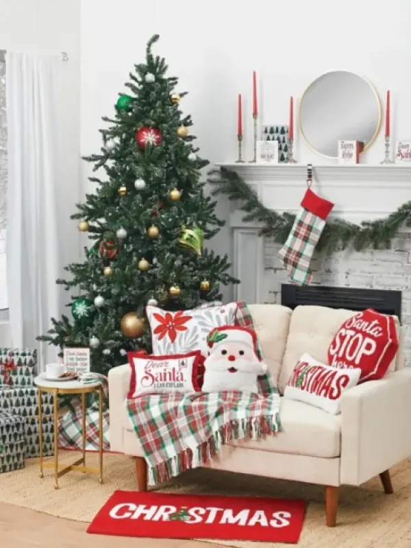 Blankets & Throws-Kirkland's Home Arlington Christmas Throw Blanket Red/Green