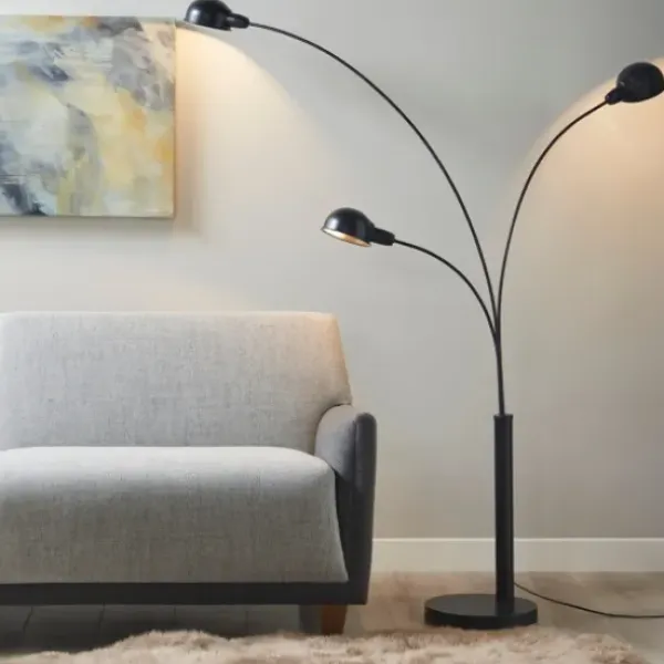 Floor Lamps-Kirkland's Home 3-Arm Adjustable Floor Lamp Black