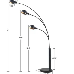 Floor Lamps-Kirkland's Home 3-Arm Adjustable Floor Lamp Black