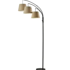 Floor Lamps-Kirkland's Home 3-Arm Arc Floor Lamp Tan