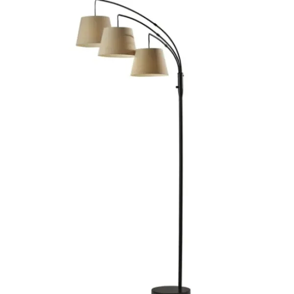 Floor Lamps-Kirkland's Home 3-Arm Arc Floor Lamp Tan