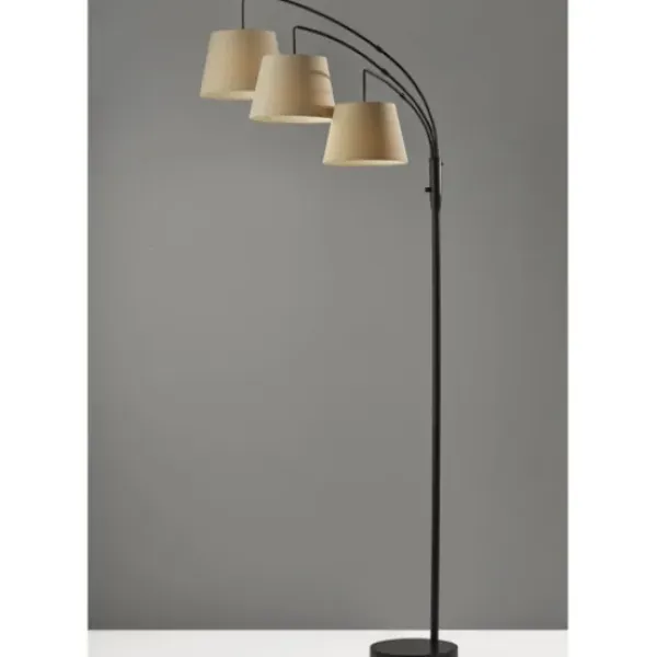 Floor Lamps-Kirkland's Home 3-Arm Arc Floor Lamp Tan