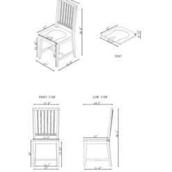 Dining Chairs-Kirkland's Home Armless Slat Back 2-Pc. Dining Chair Set White