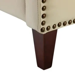 Accent Chairs-Kirkland's Home Arturo Leather Wingback Recliner Ivory