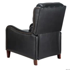 Accent Chairs-Kirkland's Home Arturo Leather Wingback Recliner Black