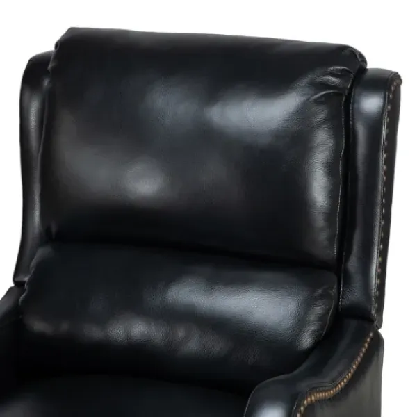 Accent Chairs-Kirkland's Home Arturo Leather Wingback Recliner Black