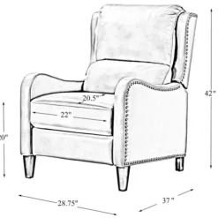 Accent Chairs-Kirkland's Home Arturo Leather Wingback Recliner Black