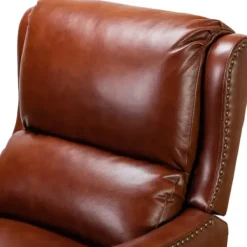 Accent Chairs-Kirkland's Home Arturo Leather Wingback Recliner Brown