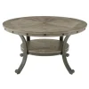 Coffee Tables-Kirkland's Home Ash Round Nailhead Coffee Table Gray