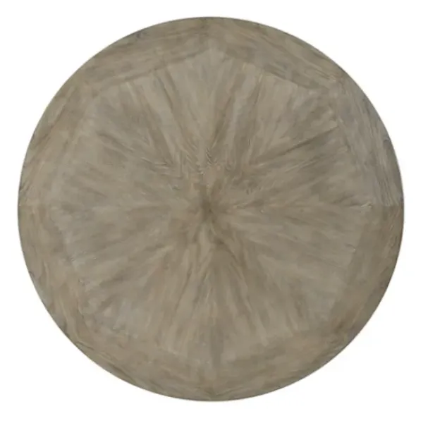 Coffee Tables-Kirkland's Home Ash Round Nailhead Coffee Table Gray