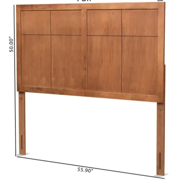 Beds & Headboards-Kirkland's Home Ash Walnut Wood Panel Full Headboard Brown