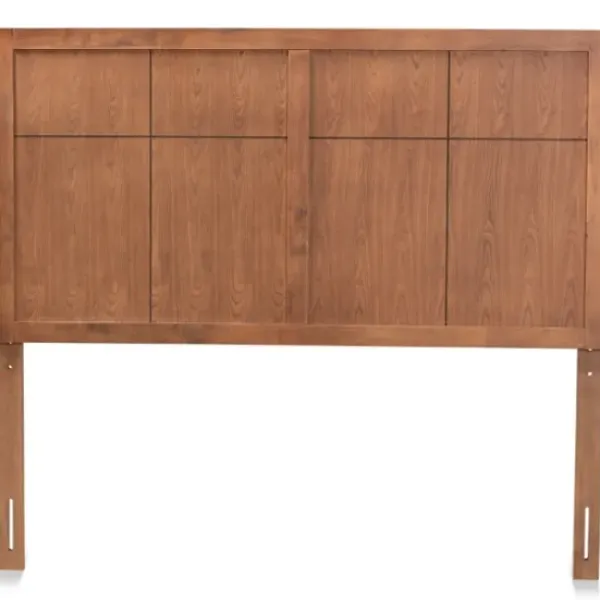 Beds & Headboards-Kirkland's Home Ash Walnut Wood Panel Queen Headboard Brown