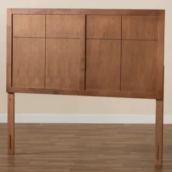 Beds & Headboards-Kirkland's Home Ash Walnut Wood Panel Queen Headboard Brown