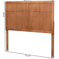 Beds & Headboards-Kirkland's Home Ash Walnut Wood Panel Queen Headboard Brown