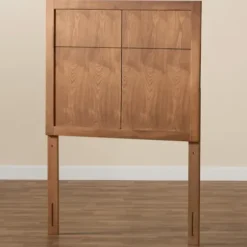 Beds & Headboards-Kirkland's Home Ash Walnut Wood Panel Twin Headboard Brown