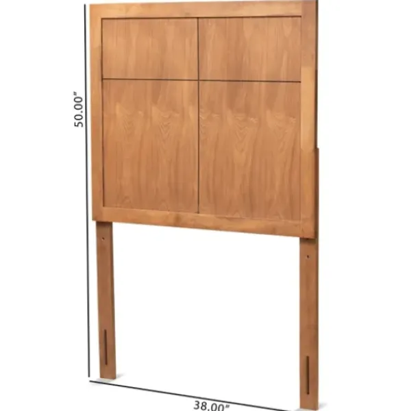 Beds & Headboards-Kirkland's Home Ash Walnut Wood Panel Twin Headboard Brown