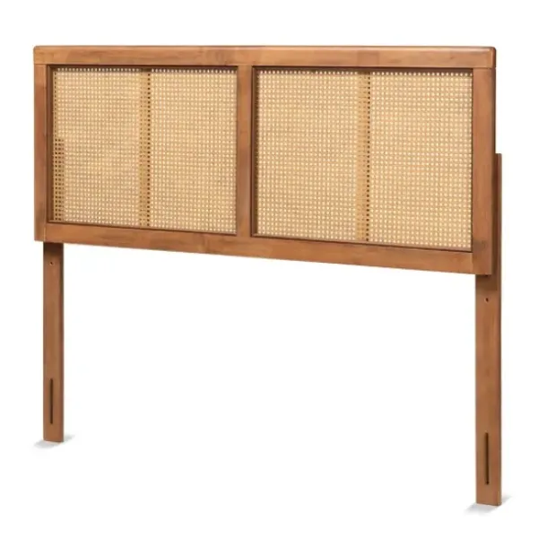 Beds & Headboards-Kirkland's Home Ash Walnut Wood Rattan Frame King Headboard