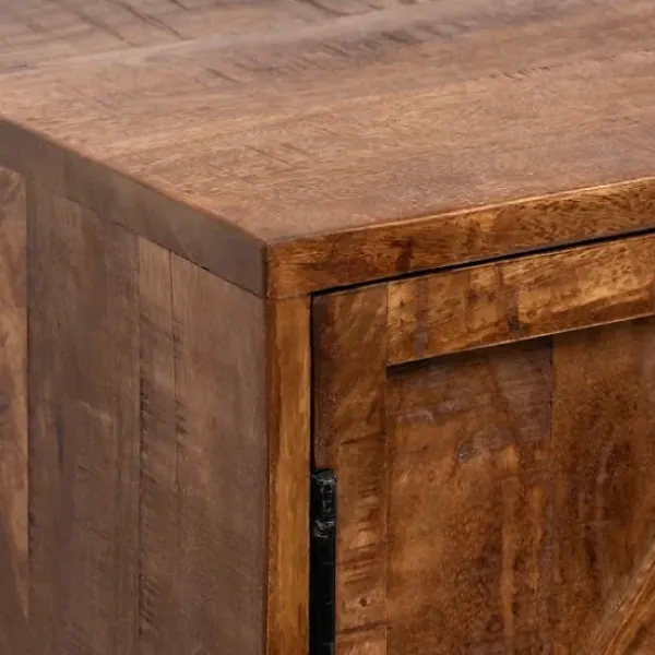 Cabinets & Sideboards-Kirkland's Home Austin Warm Wood Farmhouse Cabinet Brown