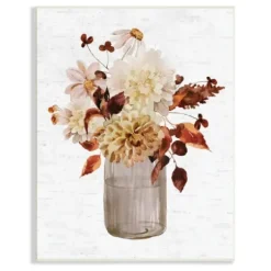 Wall Plaques-Kirkland's Home Autumn Flower Bouquet Wall Plaque White/Brown