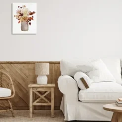 Wall Plaques-Kirkland's Home Autumn Flower Bouquet Wall Plaque White/Brown