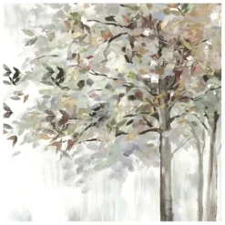 Canvas Art-Kirkland's Home Autumn Leaves Neutral Giclee Canvas Art, 30X30 In. White/Brown