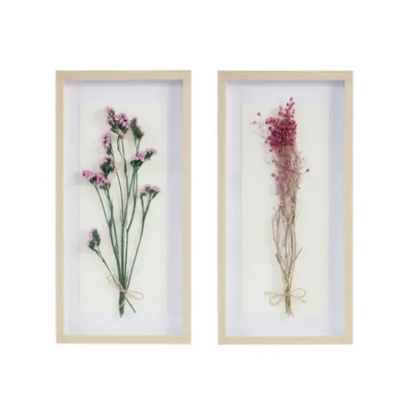 Framed Art-Kirkland's Home Avant Garden Dried Flowers Shadowboxes, Set Of 2 White/Tan/Multi