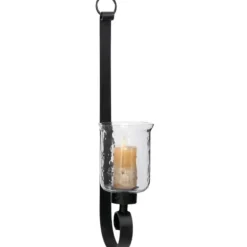 Sconces-Kirkland's Home Axel Black Iron Scroll Sconce