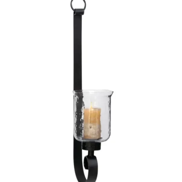 Sconces-Kirkland's Home Axel Black Iron Scroll Sconce