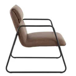 Accent Chairs-Kirkland's Home Axel Espresso Leather Industrial Accent Chair Brown