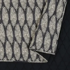 Quilts-Kirkland's Home Ayesha Curry Black And White Leaf Queen Quilt Set Black/White