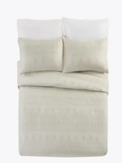 Duvets-Kirkland's Home Ayesha Curry Woven Diamonds Queen 3-Pc. Duvet Set Tan/Ivory