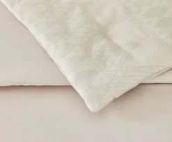 Duvets-Kirkland's Home Ayesha Curry Woven Diamonds Queen 3-Pc. Duvet Set Tan/Ivory