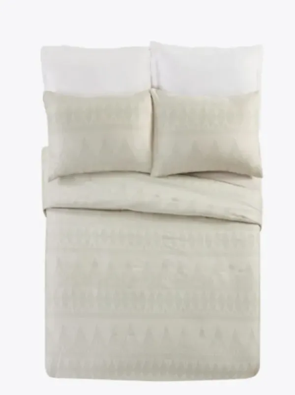 Duvets-Kirkland's Home Ayesha Curry Woven Diamonds King 3-Pc. Duvet Set Tan/Ivory
